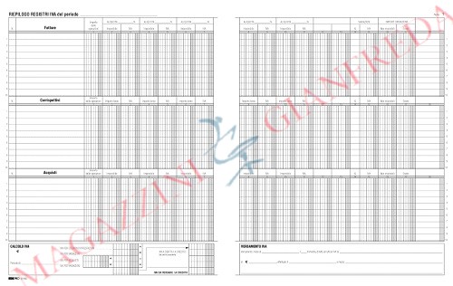 REGISTRO IVA RIEPILOGATIVO PER DITTE CON PIÙ SEDI, A4, 23 PAGINE NUMERATE